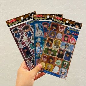 🌸 NEW - Set of Three Anime Detective Conan Character Stickers